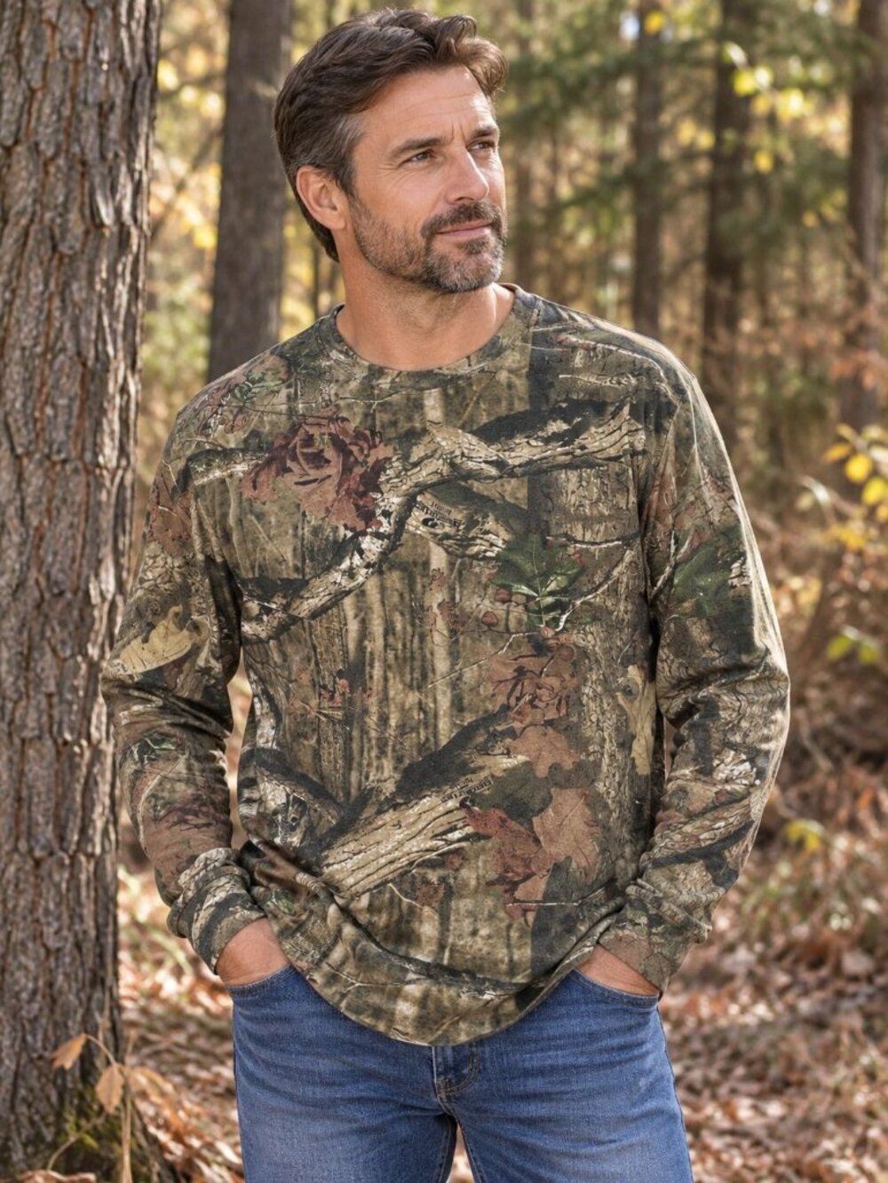 Mossy Oak Mens Break-Up Infinity Camo Long Sleeve Hunting Shirt Size Large